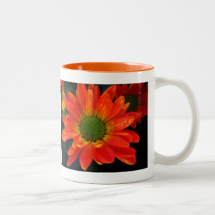 2 Couleurs Tasse de boisson à fleur d'automne orange
