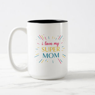 2 Couleurs Tasse de café à typographie colorée J'aime ma supe