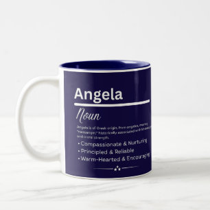 2 Couleurs Tasse de café avec le nom personnalisé d'Angela et