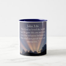 Tasse de café avec verset biblique Jean 3:16