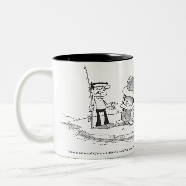 2 Couleurs Tasse de café - bande dessinée de pêche - costume (Gauche)