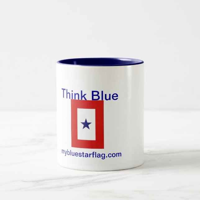 2 Couleurs Tasse de café de drapeau d'étoile bleue (Centre)