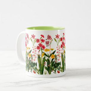 2 Couleurs Tasse de café de fleurs sauvages de montagne