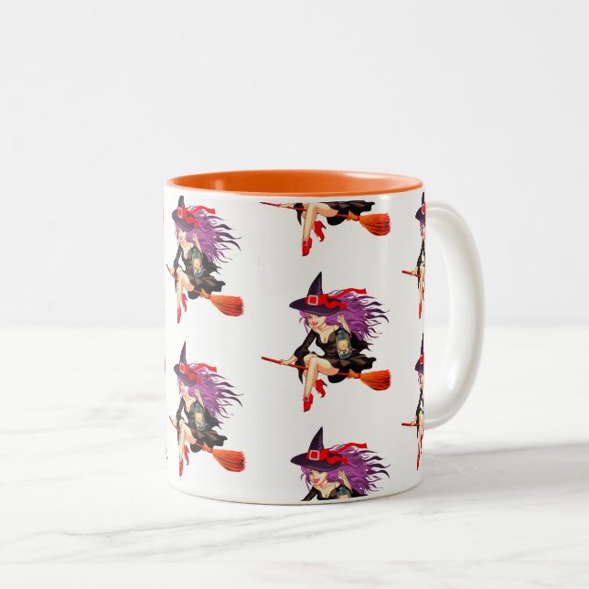 2 Couleurs Tasse de café de Halloween (Devant droit)