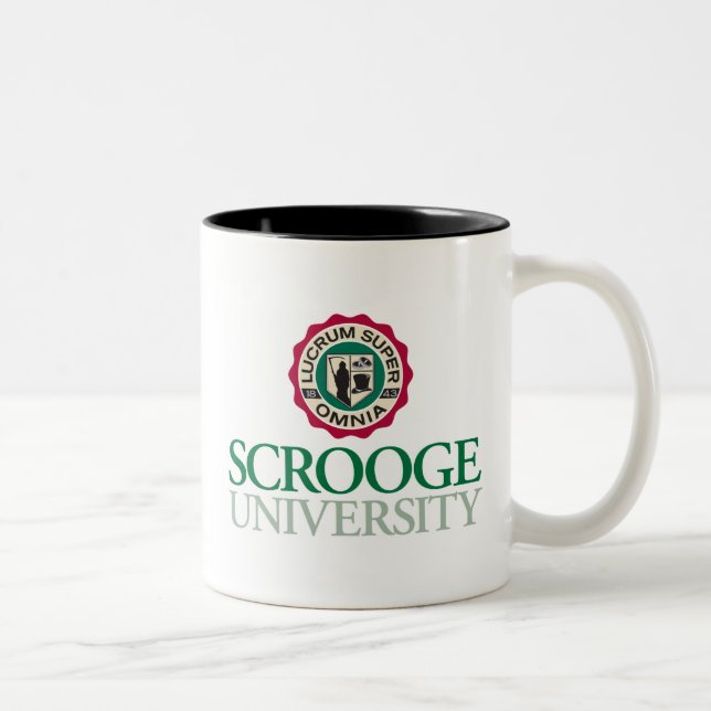 2 Couleurs Tasse de café de logo d'université de grippe-sou (Droit)