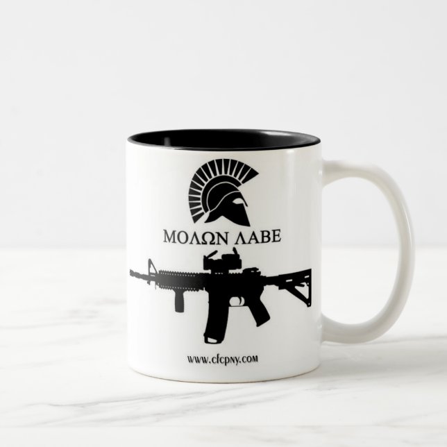 2 Couleurs Tasse de café de Molon Labe (Droit)