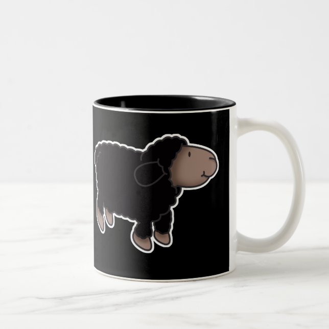2 Couleurs Tasse de café de moutons noirs (Droit)
