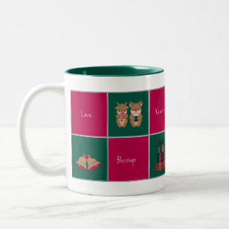 2 Couleurs Tasse de café de Noël joyeuse et lumineuse