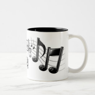 2 Couleurs Tasse de café de note de musique