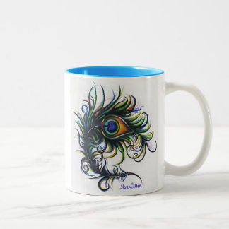 2 Couleurs Tasse de café de plume de paon