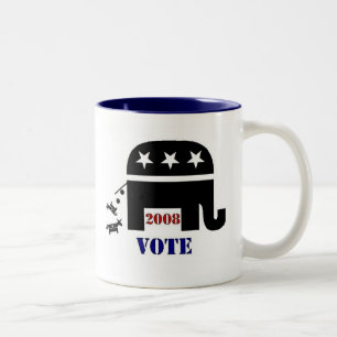 2 COULEURS TASSE DE CAFÉ DE RÉPUBLICAIN DE VOTE EN 2008