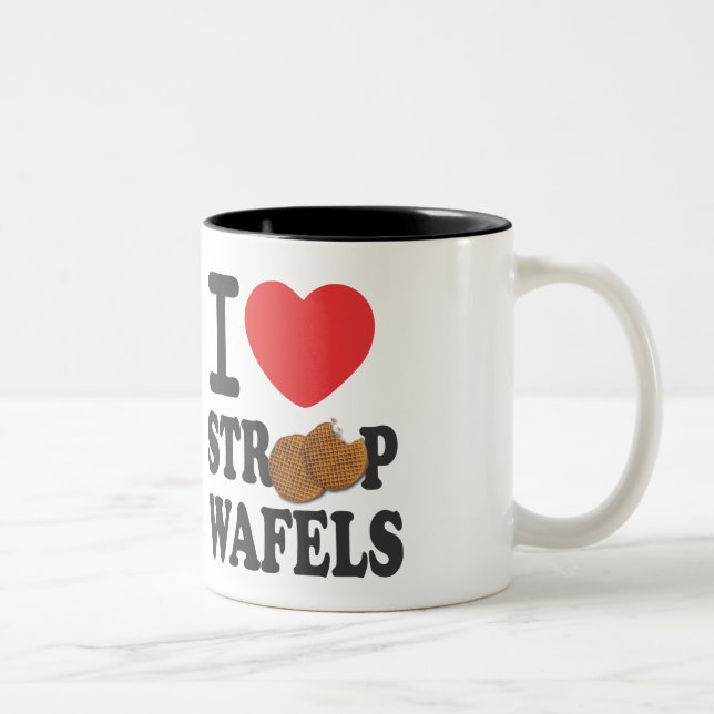 2 Couleurs tasse de café de signature d'iLoveStroopwafels.com (Droit)