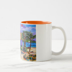 2 Couleurs Tasse de café de temps d'île
