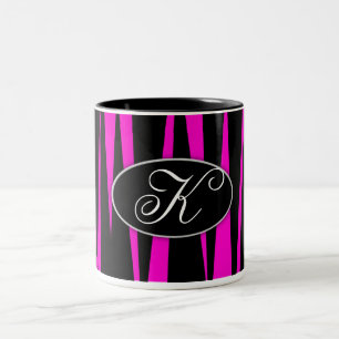2 Couleurs Tasse de café décorée d'un monogramme d'initial