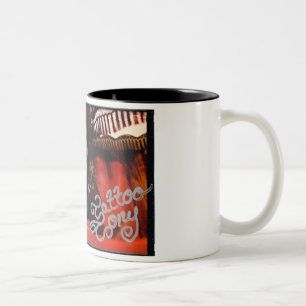 2 Couleurs tasse de café dédicacée élégante de tatouage