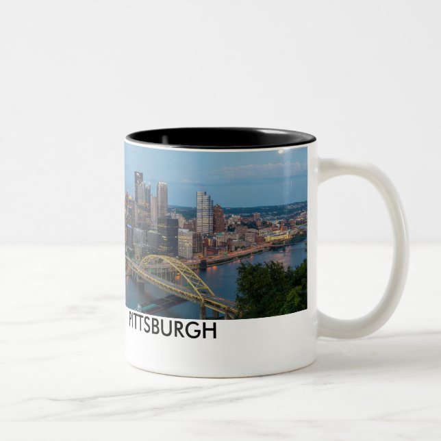 2 Couleurs Tasse de café d'horizon de Pittsburgh (Droit)