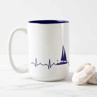 2 Couleurs Tasse de café d'impulsion de bateau de bleu marine