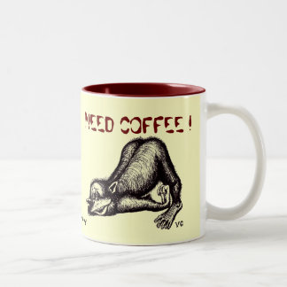 2 Couleurs Tasse de café drôle de singe