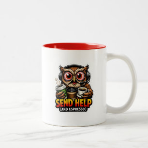 2 Couleurs Tasse de café expresso drôle de hibou de bureau