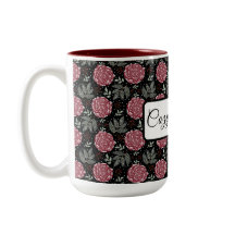 Tasse de café Fleurs Roses Hiver Confortable