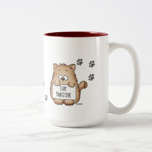 2 Couleurs Tasse de café mignonne avec le chat - séjour