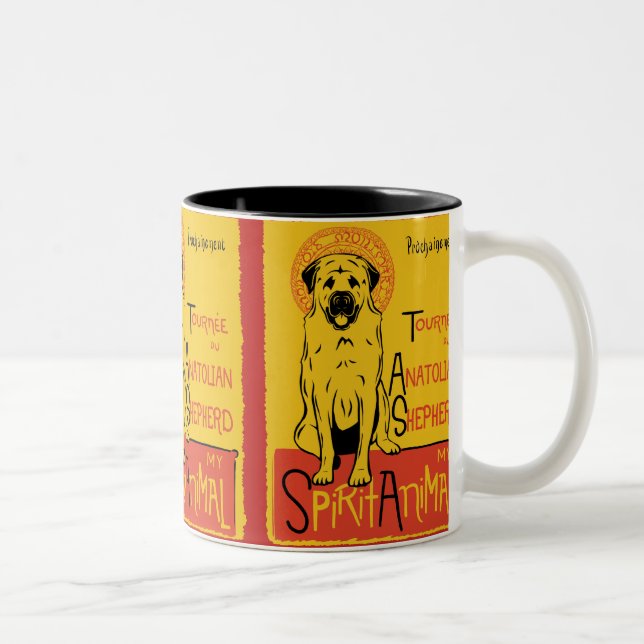 2 Couleurs Tasse de café mignonne de chien de berger (Droit)