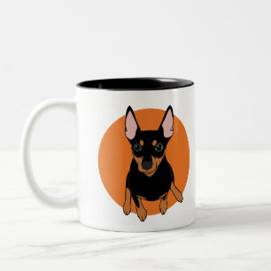 2 Couleurs Tasse de café noire de chien de Pinscher miniatur