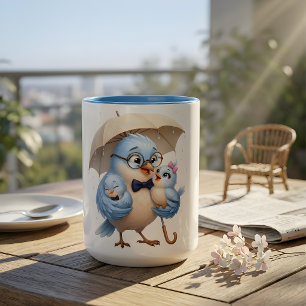 2 Couleurs Tasse de café Papa est l'abri Oiseau de la fête