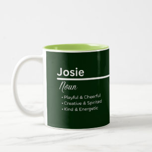 2 Couleurs Tasse de café personnalisée au nom de Josie