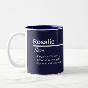 2 Couleurs Tasse de café personnalisée au nom Rosalie