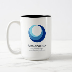 2 Couleurs Tasse de café personnalisée avec logo d'entreprise
