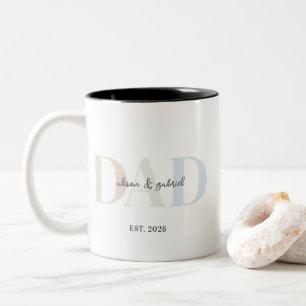 2 Couleurs Tasse de café pour papa minimaliste douce et neutr