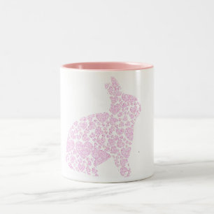 2 Couleurs Tasse de café rose de lapin