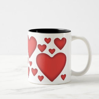 2 Couleurs Tasse de café rouge de coeur de Valentines