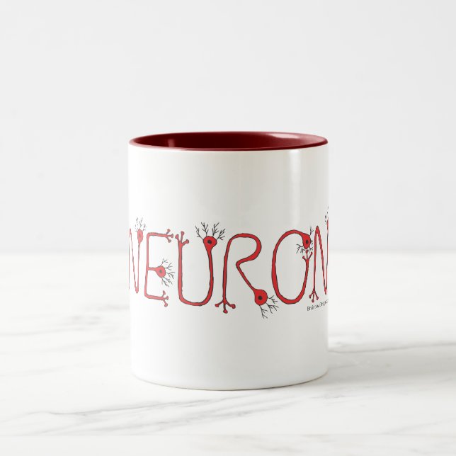 2 Couleurs Tasse de café rouge de neurone (Centre)