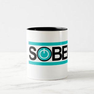 2 Couleurs Tasse de café sobre de bouton de puissance