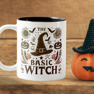 2 Couleurs Tasse de café vintage Basic Witch Halloween