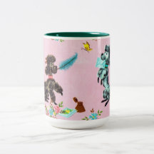 Tasse de café vintage de caniche