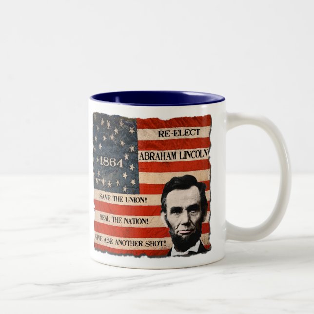 2 Couleurs Tasse de campagne d'Abraham Lincoln (Droit)