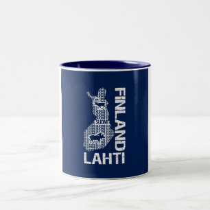 2 Couleurs Tasse de CARTE de la FINLANDE - Lahti - choisissez