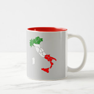 2 Couleurs Tasse de carte de l'Italie