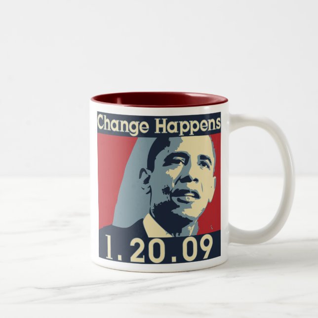 2 Couleurs Tasse de changement d'Obama (Droit)