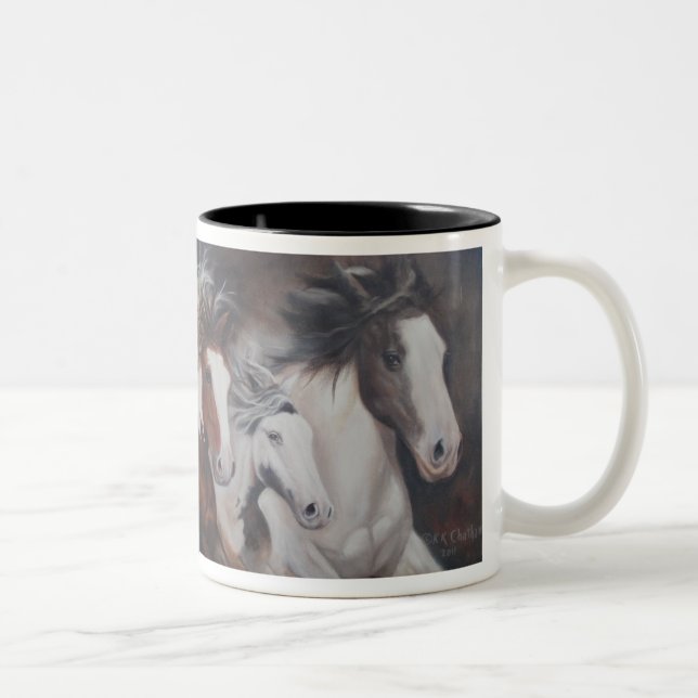 2 Couleurs Tasse de cheval de course de gitan (Droit)