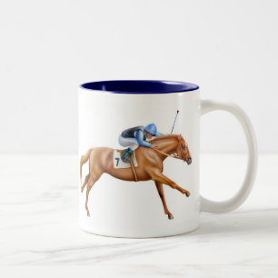 2 Couleurs Tasse de cheval de course de pur sang