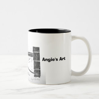 2 Couleurs Tasse de "chien de chasse" de l'art d'Angie