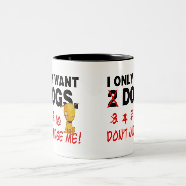 2 Couleurs Tasse de chiens - ne me jugez pas ! (Centre)