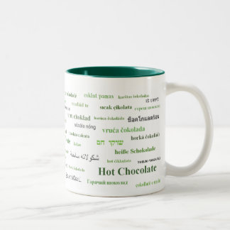 2 Couleurs Tasse de chocolat chaud dans différentes langues