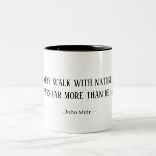 2 Couleurs Tasse de citation de randonnée dans la nature de J