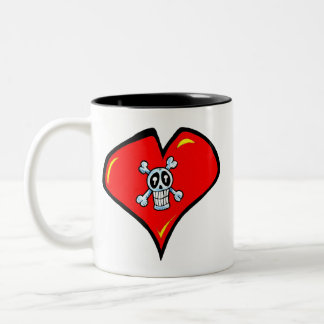 2 Couleurs tasse de coeur de crâne