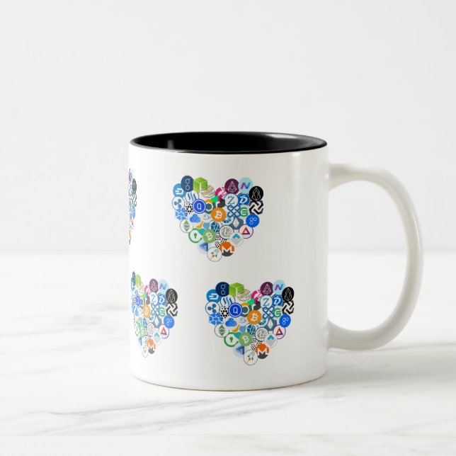 2 Couleurs Tasse de coeur de Cryptocurrency (Droit)